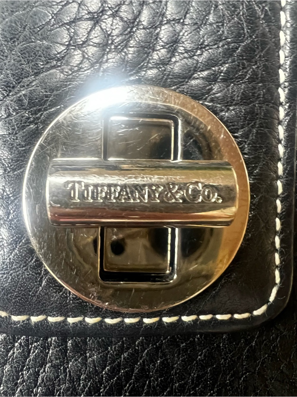 Tiffany & Co. Black Pebbled Leather Continental Wallet Tiffany Blue Interior - Picture 4 of 16